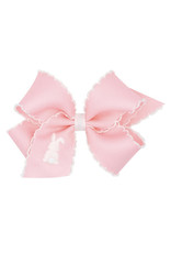 Wee Ones- King Wht Bunny Moonstitch Pink Bow