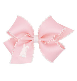 Wee Ones- King Wht Bunny Moonstitch Pink Bow