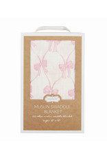 Mudpie Mud Pie- Pink Bow Swaddle Blanket