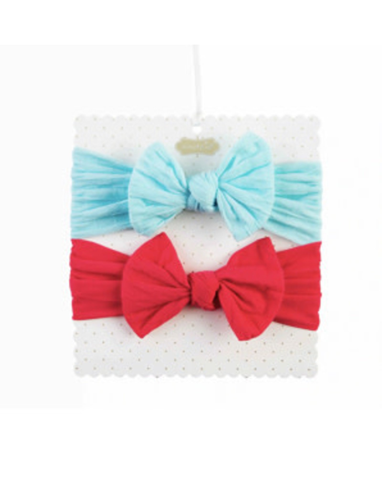 Mudpie Mud Pie - Blue & Coral Nylon HB Bow Set