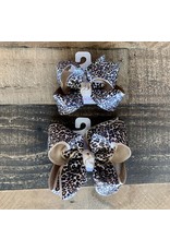 Beyond Creations Beyond Creations-  Oatmeal Multi Leopard Layered Knot Bow