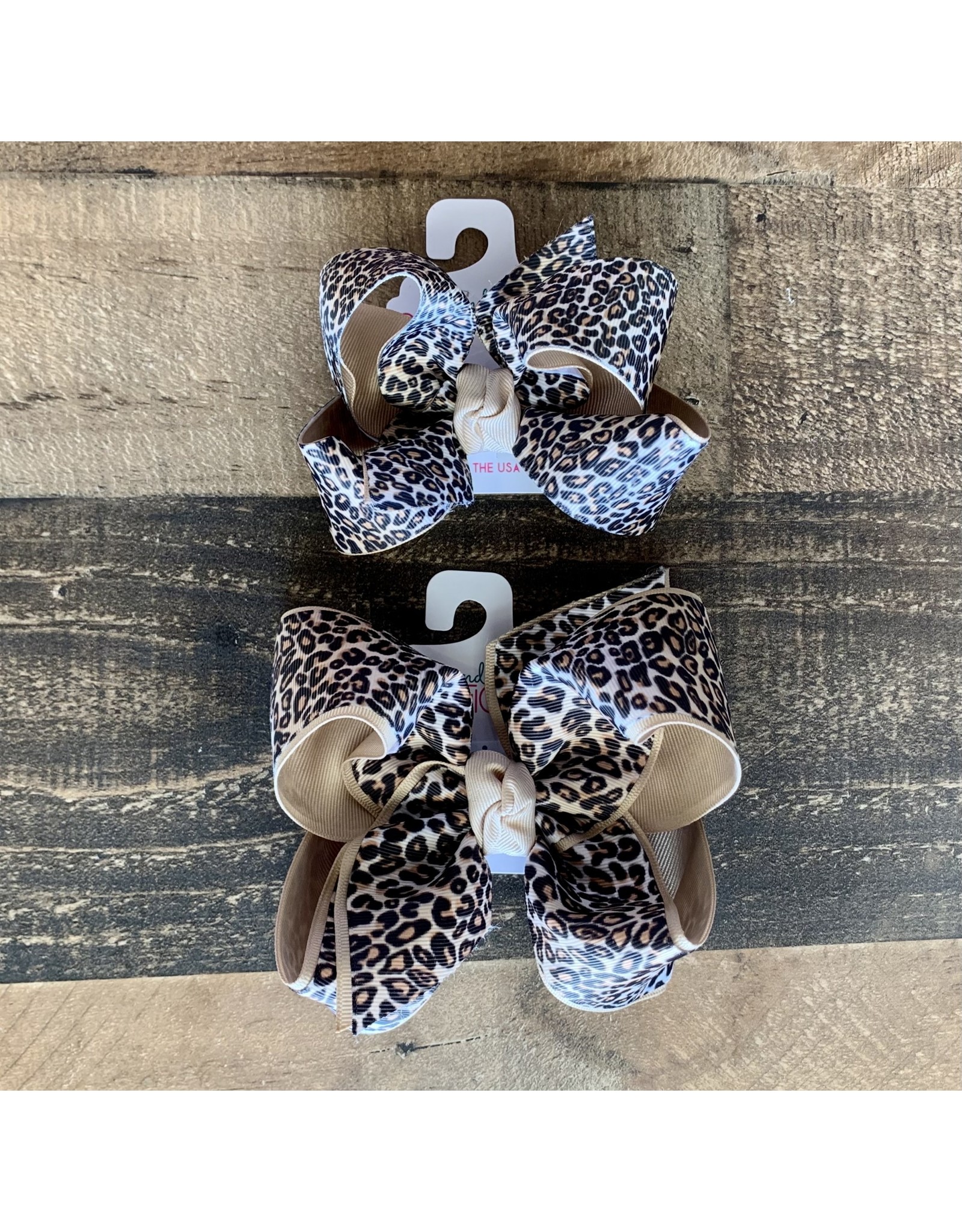 Beyond Creations Beyond Creations-  Oatmeal Multi Leopard Layered Knot Bow