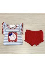 Baby Blue Stripe Baby Short Set