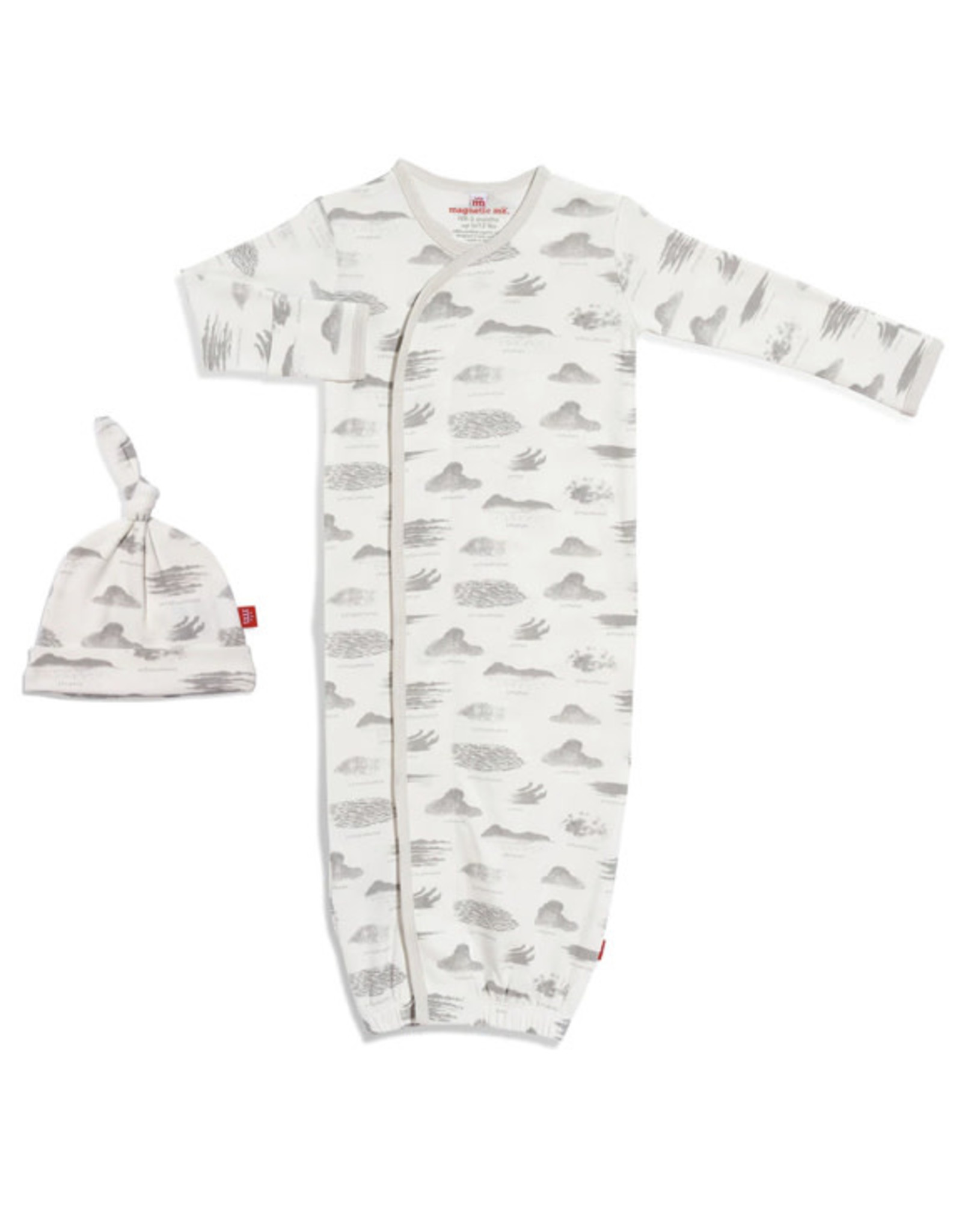 Magnetic Me Magnetic Me- Cloud Mine Modal Magnetic Gown & Hat Set NB-0/3M