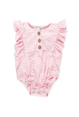 Baileys Blossoms Bailey's Blossoms- Denise Eyelet Romper: Pink