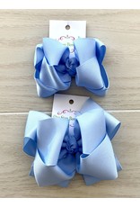 OS- Baby Blue Stacked Grosgrain Bow