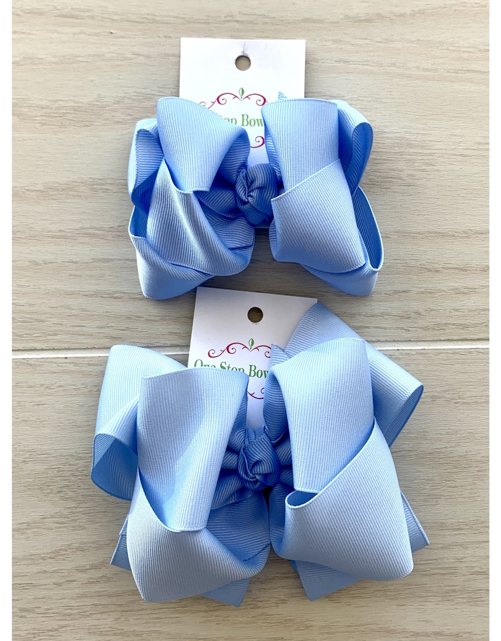One Stop Bow Shop OS- Baby Blue Stacked Grosgrain Bow