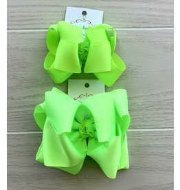 One Stop Bow Shop OS- Neon Lime Stacked Grosgrain Bow