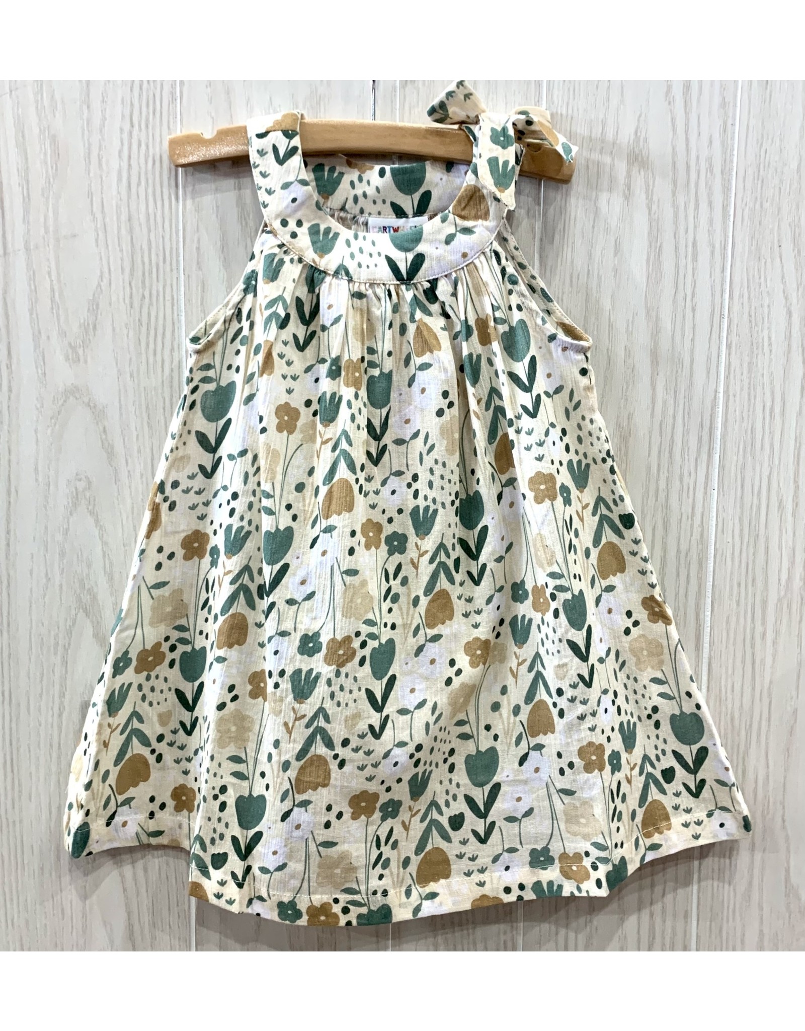 Cartwheels- Green Floral Garden Halter Dress