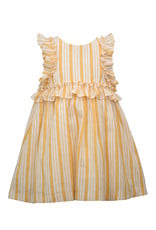 Bonnie  Jean Bonnie Jean- Yellow Linen Stripe Dress