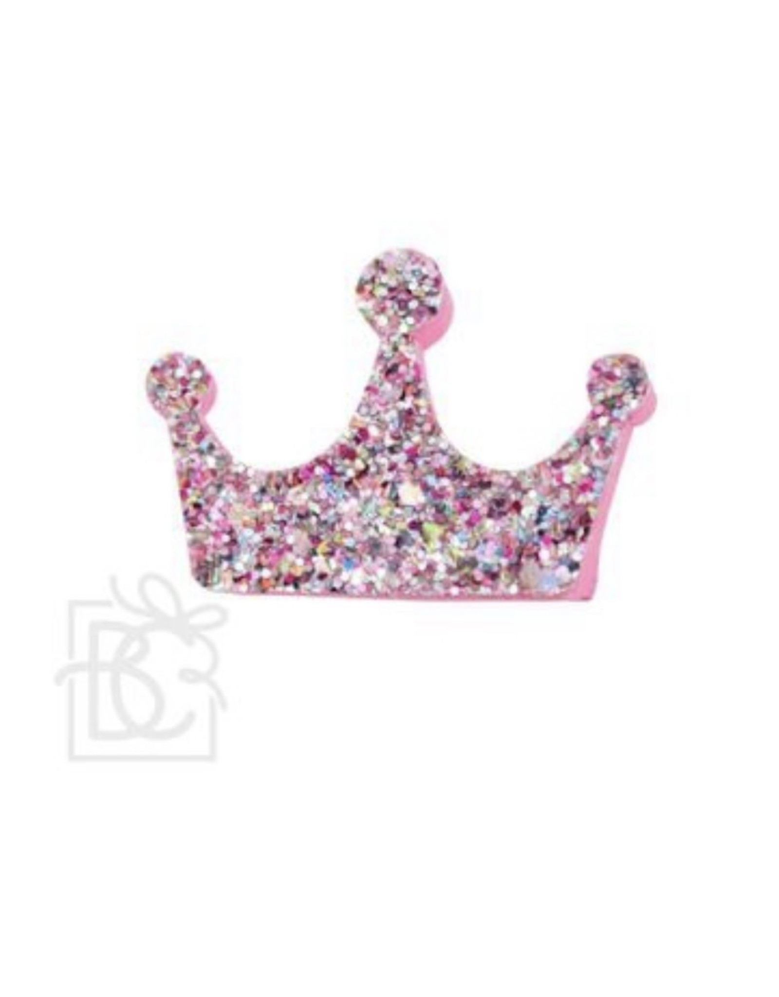 Beyond Creations Beyond Creations- 2.5" Hot Pink Glitter Crown Clip