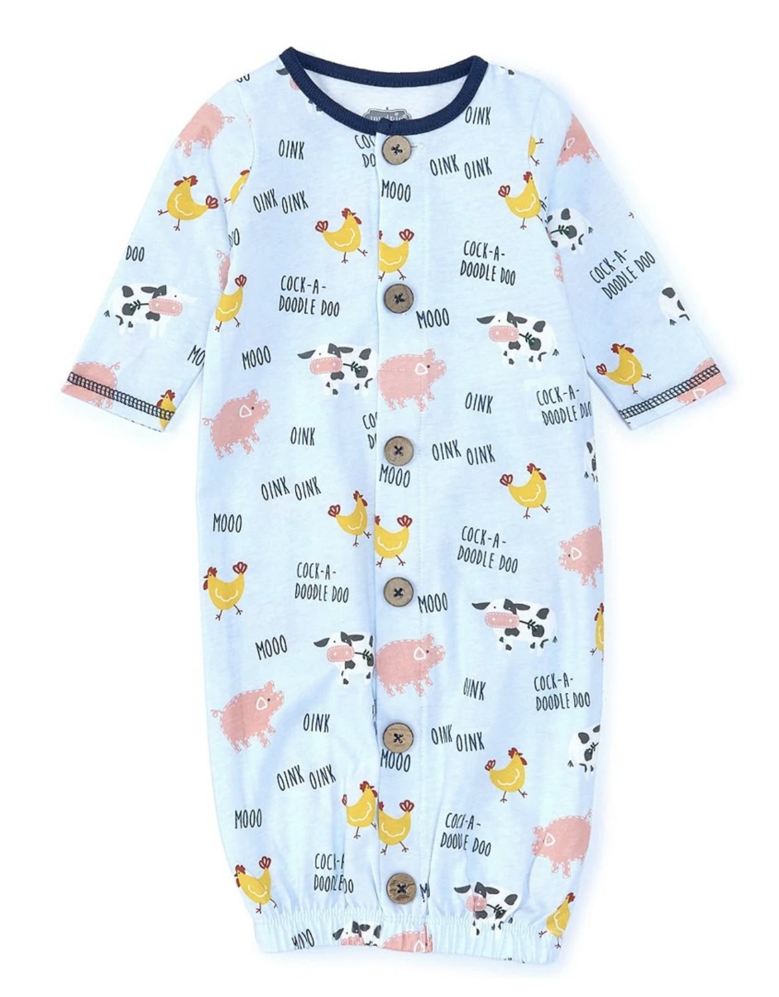 Mudpie Mud Pie- Farm Print Gown 0-3M