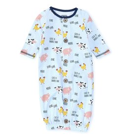 Mudpie Mud Pie- Farm Print Gown 0-3M