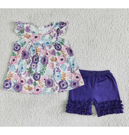Purple Pearl Shorts Set