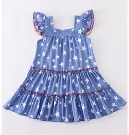 Blue Star Ruffle Dress