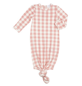 Angel Dear Angel Dear- Pink Gingham Knotted Gown 0/3M
