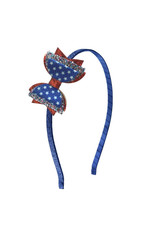 Sweet Wink- Flag Bow Hard Headband