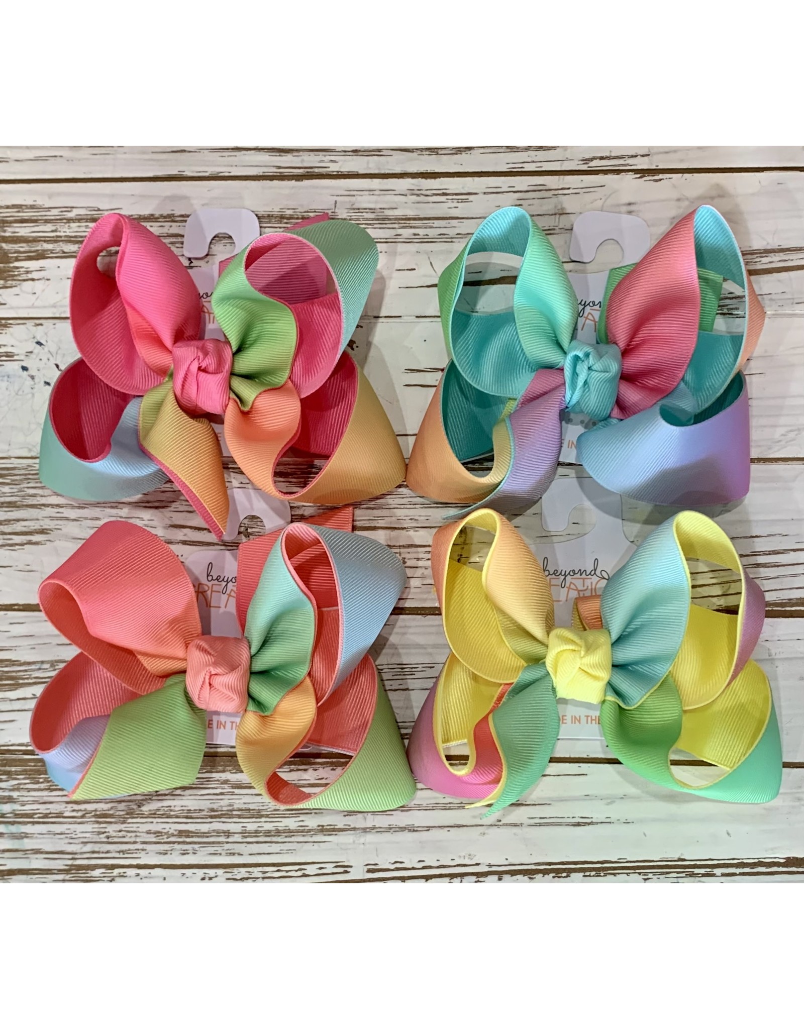 Beyond Creations Beyond Creations- 5.5" XL Rainbow Layered Knot Bow