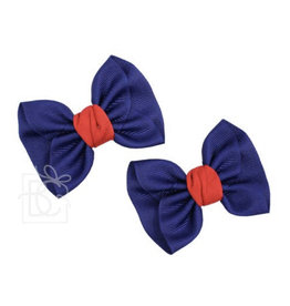 Beyond Creations Beyond Creations- 2PK- 2.5" Mini Anne Grosgrain Bow Navy & Red