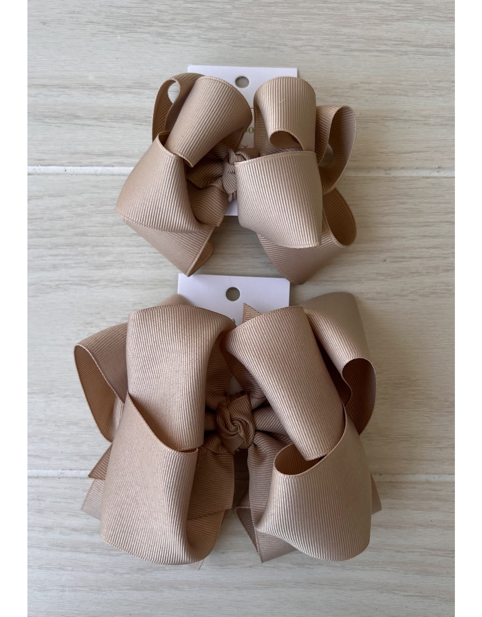 One Stop Bow Shop OS- Tan Stacked Grosgrain Bow