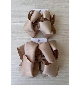 One Stop Bow Shop OS- Tan Stacked Grosgrain Bow