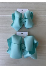 One Stop Bow Shop OS- Aqua Stacked Grosgrain Bow
