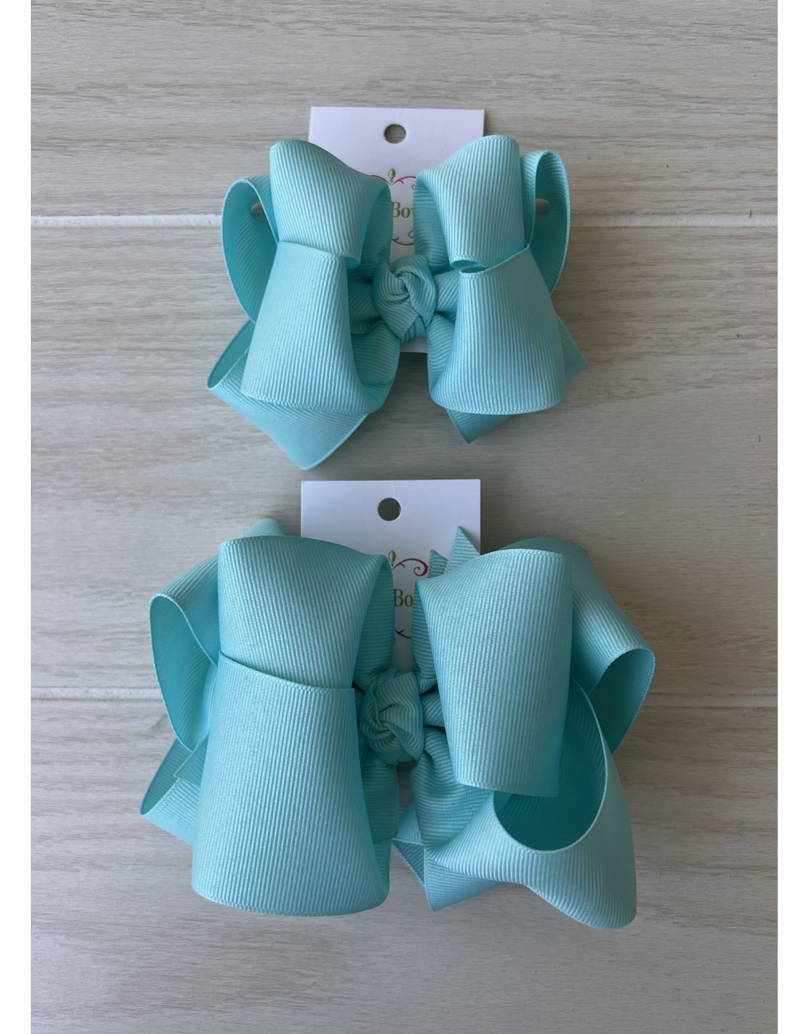 One Stop Bow Shop OS- Aqua Stacked Grosgrain Bow