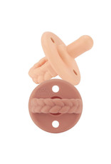 Itzy Ritzy Itzy Ritzy - Sweetie Soother Pacifier 2-Pack: Apricot & Terracotta Pacifier Braid