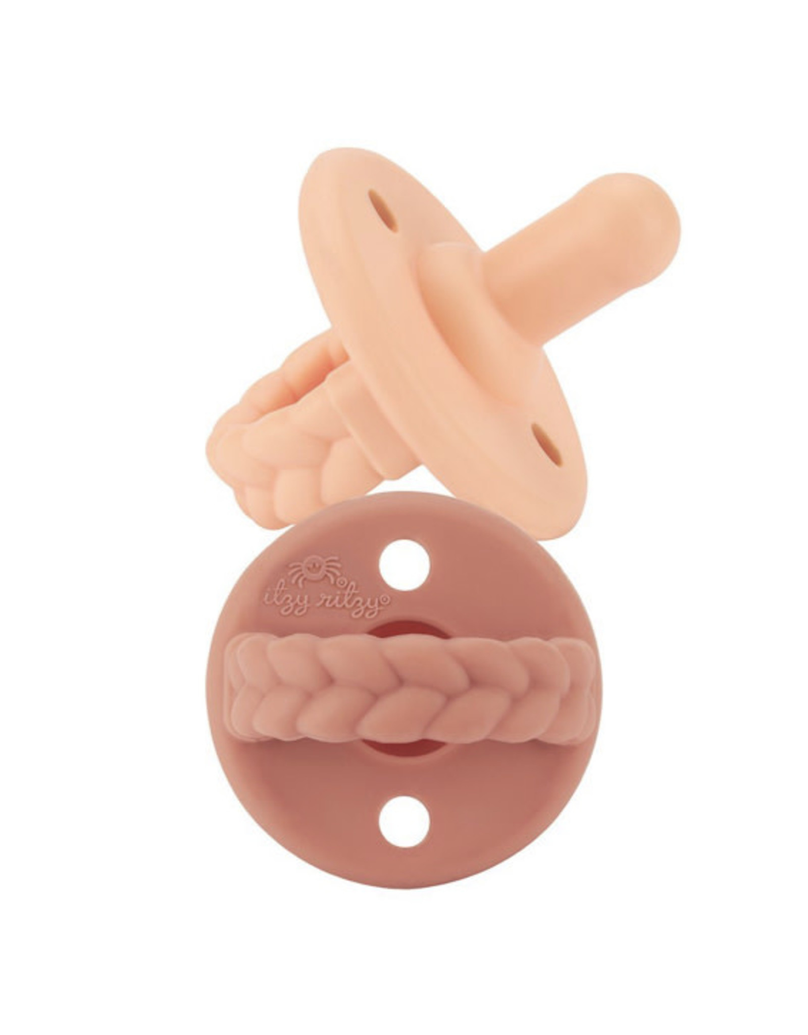 Itzy Ritzy Itzy Ritzy - Sweetie Soother Pacifier 2-Pack: Apricot & Terracotta Pacifier Braid