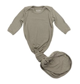 Brave Little Ones Brave Little Ones- Deep Taupe Ribbed Knotted Gown 0/3M