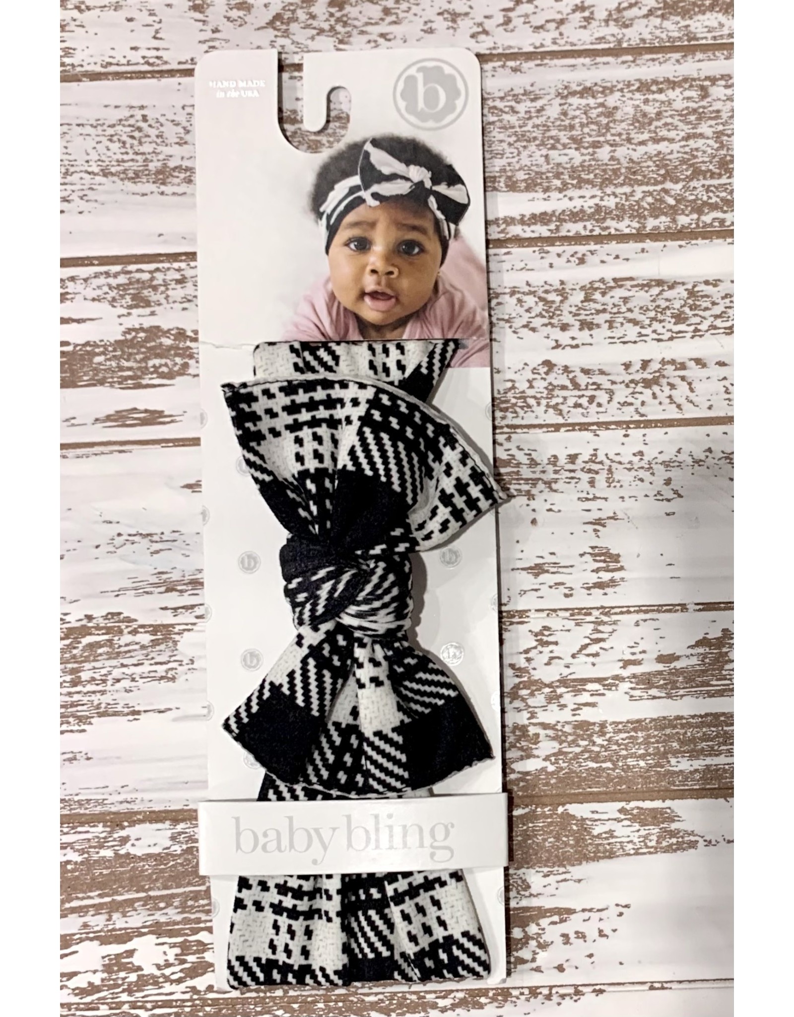 Baby Bling- Printed Headband Knitted Plaid