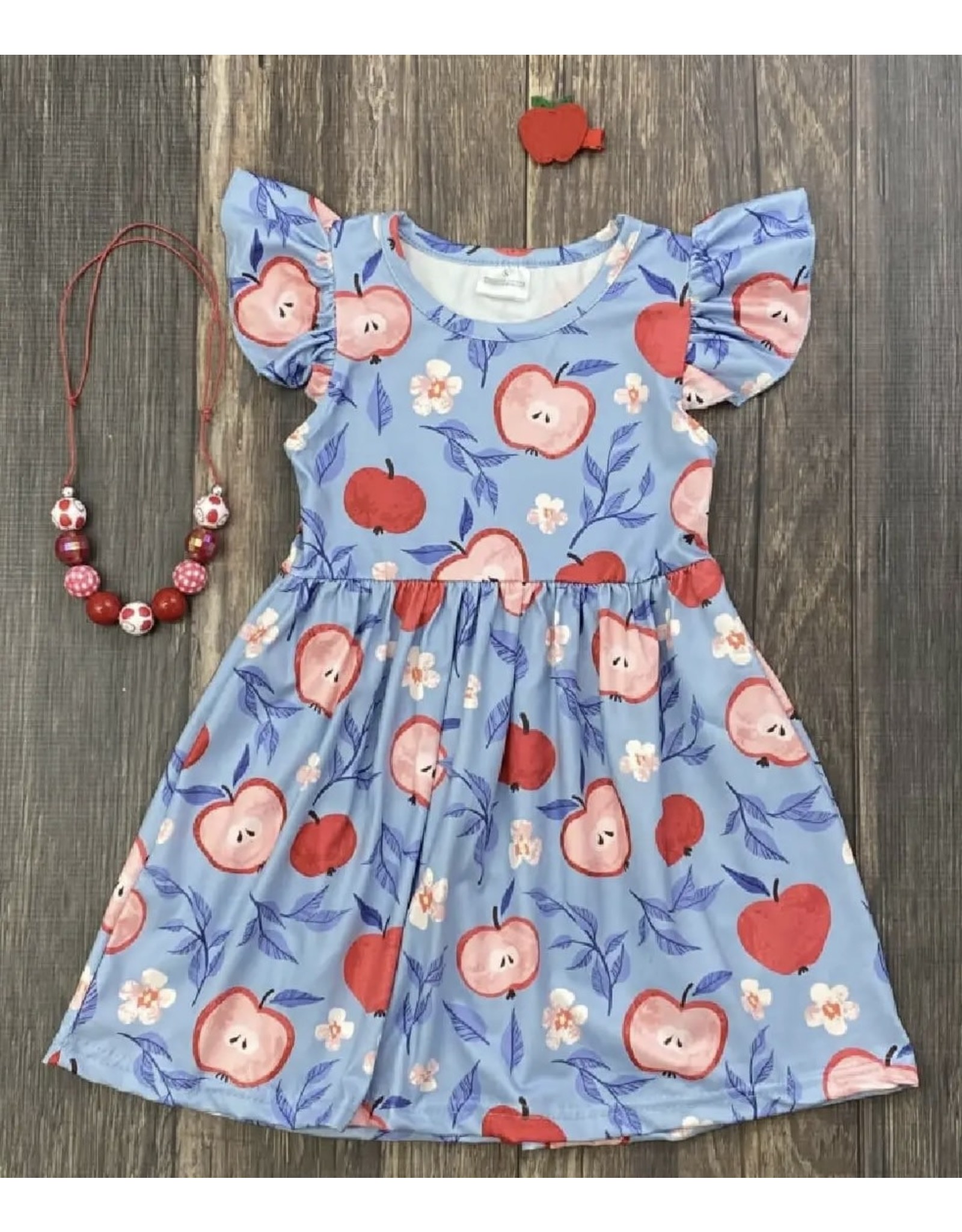 Apple Orchard Light Blue Flutter Dress
