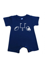 Little Hoot- Navy Football Gear Romper