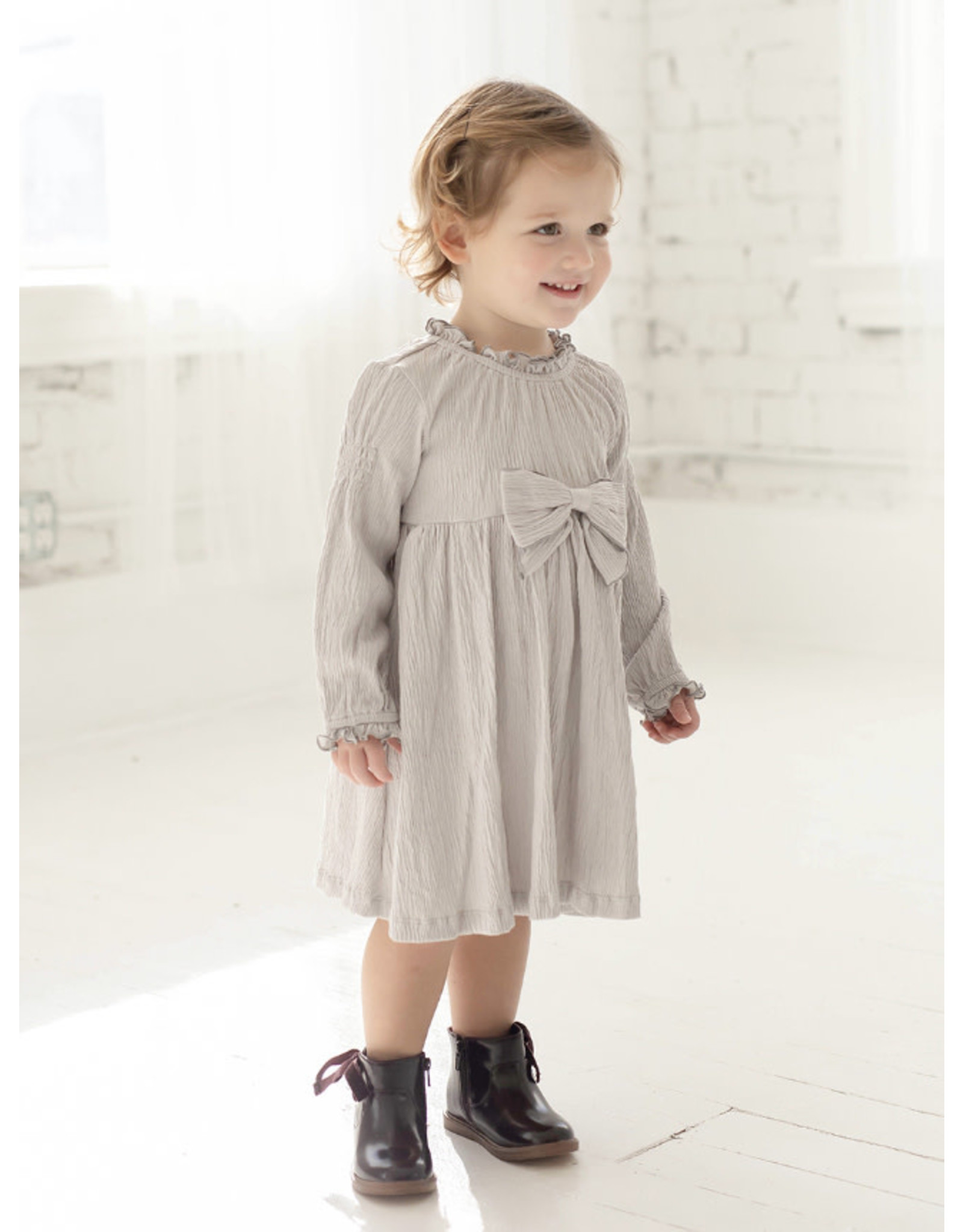 Mabel & Honey Mabel & Honey- Remy Grey Woven Dress