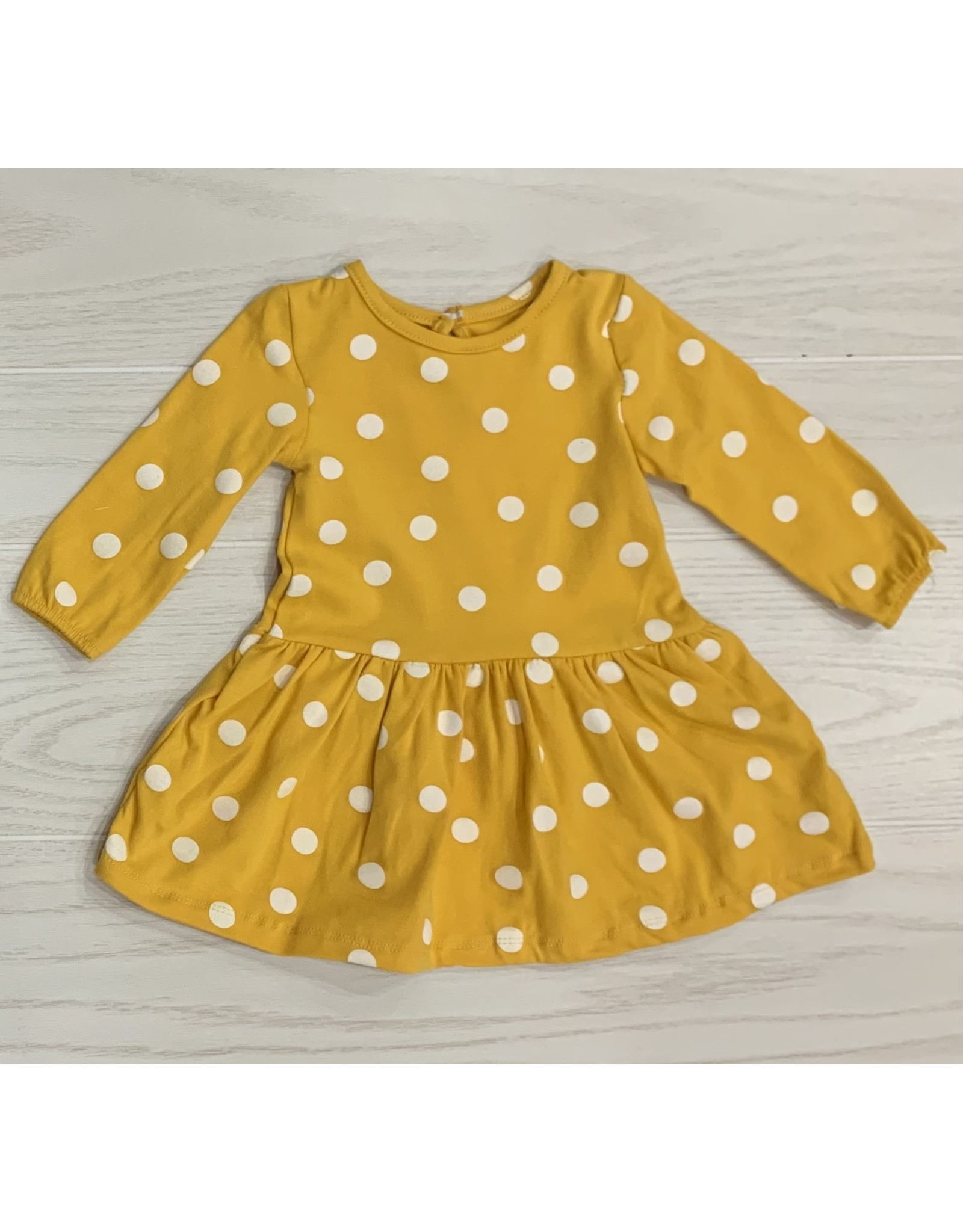 Little Me Little Me- Mustard Polka Dot Dress