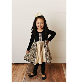 Swoon Baby Swoon Baby- Midnight Leopard Bliss Tier Dress