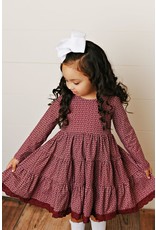 Swoon Baby Swoon Baby- Charming Crimson Dainty Eyelet Dress