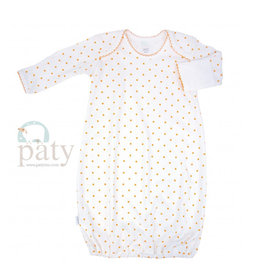 Paty Inc. Paty Inc.- Pima Orange Mini Dot Newborn Gown