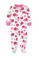 Little Me Little Me- Pink Floral Zip Footie