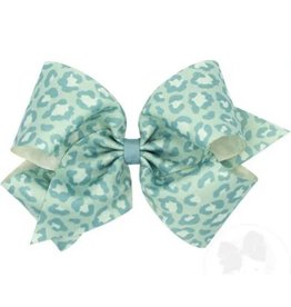 Wee Ones- Leopard Nile Blue King Bow