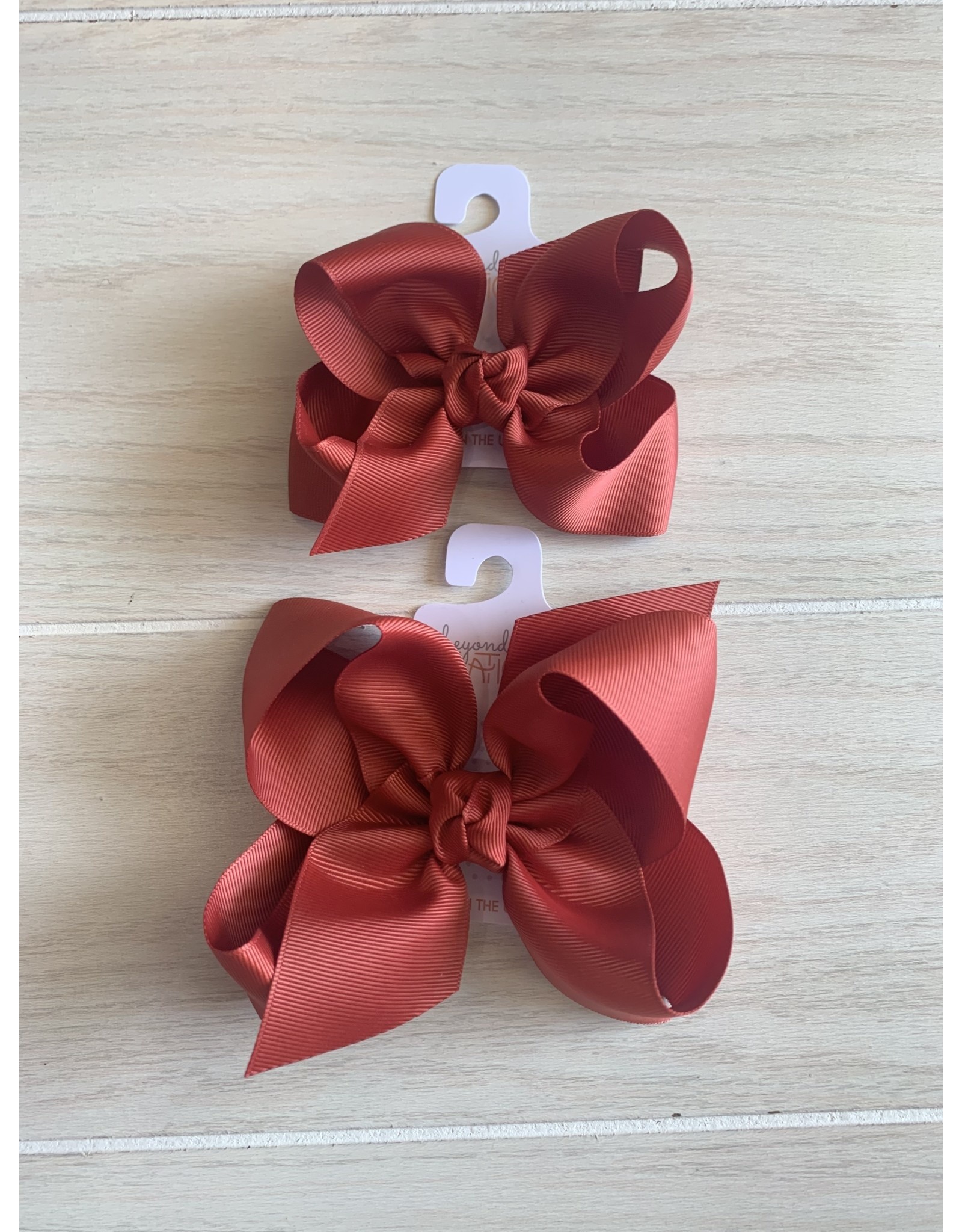 Beyond Creations Beyond  Creations- New Rust Grosgrain Knot Bow