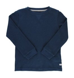 Ruffle Butts Ruffle Butts- Dark Navy Waffle Knit Crew Neck Shirt