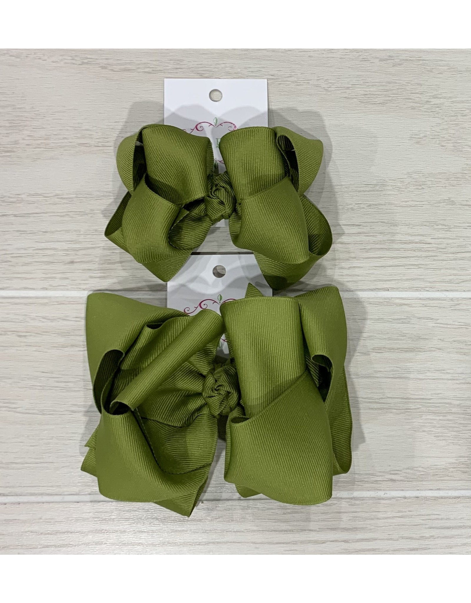 One Stop Bow Shop OS- Olive Stacked Grosgrain Bow