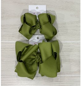 OS- Olive Stacked Grosgrain Bow