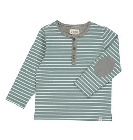 Me & Henry Me & Henry- Blue Stripe Mascot Henley L/S Shirt