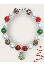 Multi Christmas Tree Bubble Chunky Necklace