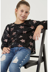 Hayden- Black Sequined Star Sweatshirt