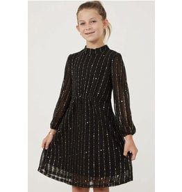 Hayden- Foil Star Stripe L/S Dress