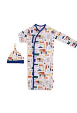 Magnetic Me Magnetic Me- Traffic Jammies Modal Magnetic Gown & Hat NB-3M