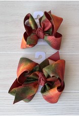 Beyond Creations Beyond Creations- Fall Tie Dye Layered Bow: New Rust